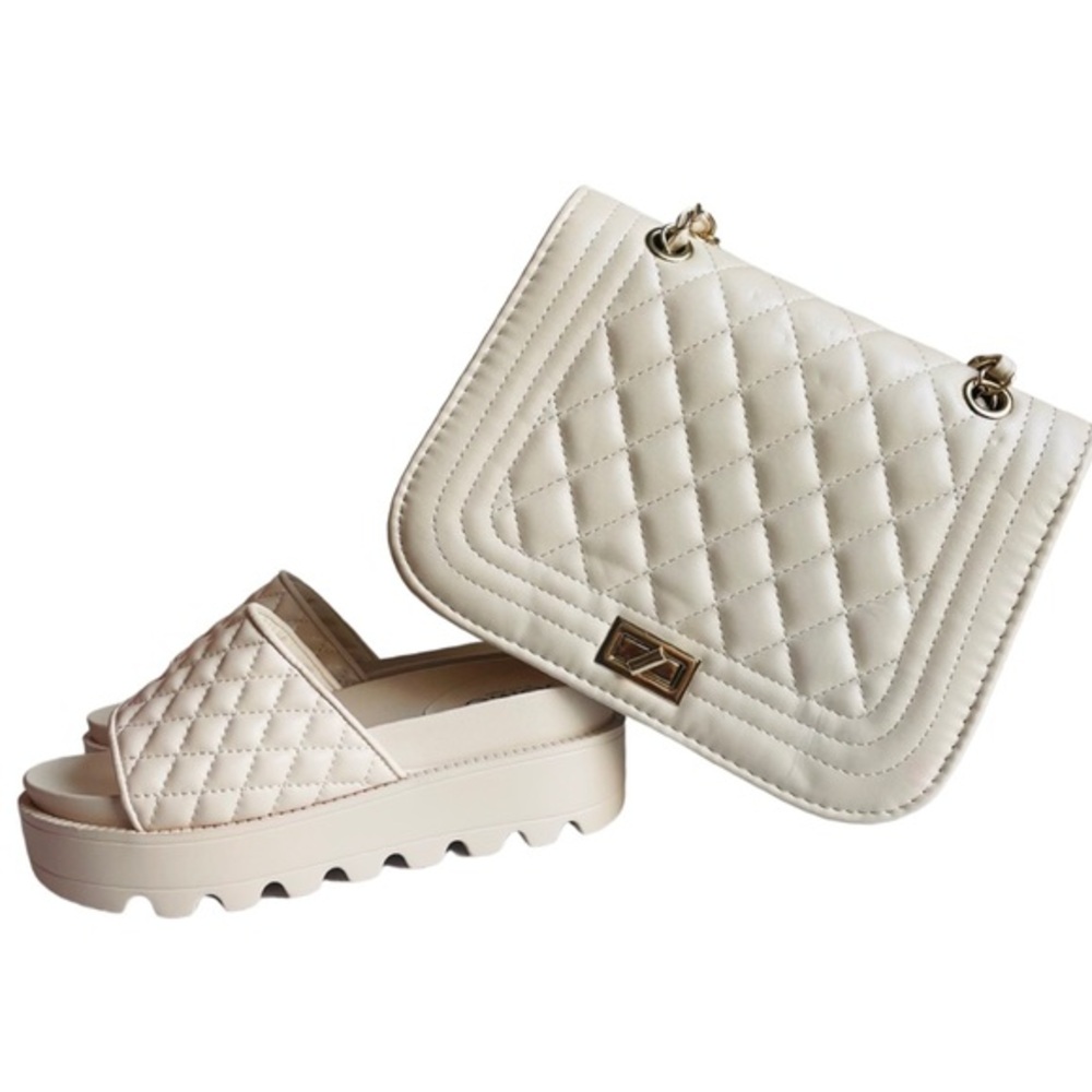 Nude sandals Matching handbag